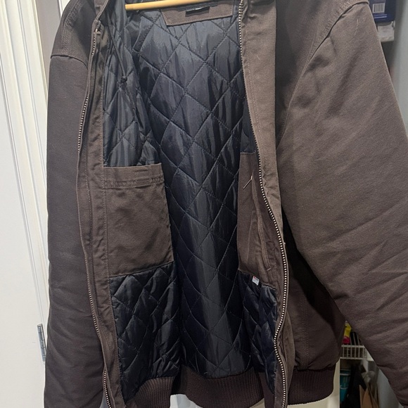 Carhartt Men’s Quilted Lined Hooded Jacket XL, Brown, Loose Fit, Workwear Coat - Picture 5 of 9